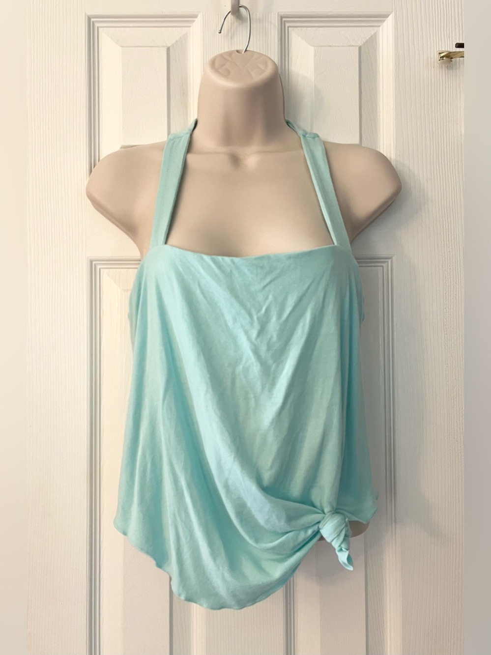 Victoria's Secret Aqua Halter Tie-Front Tank Top - Size M - cropped